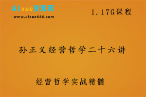 孙正义经营哲学二十六讲,1.09G课程百度网盘打包下载,理念/愿景/战略/战术/领袖/决策