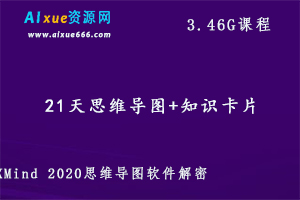 21天思维导图+知识卡片,3.46G课程百度网盘打包下载,XMind 2020思维导图软件解密