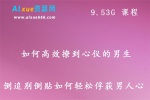 撩学,如何高效撩到心仪的男生,4.69G课程百度网盘打包下载,追求男神恋爱方法和技巧