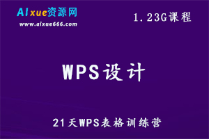 21天WPS表格制作j教程训练营,1.23G课程百度网盘资源打包下载