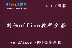 刘伟office教程全套,4.11G百度网盘资源打包下载,word/Excel/PPT全套课程