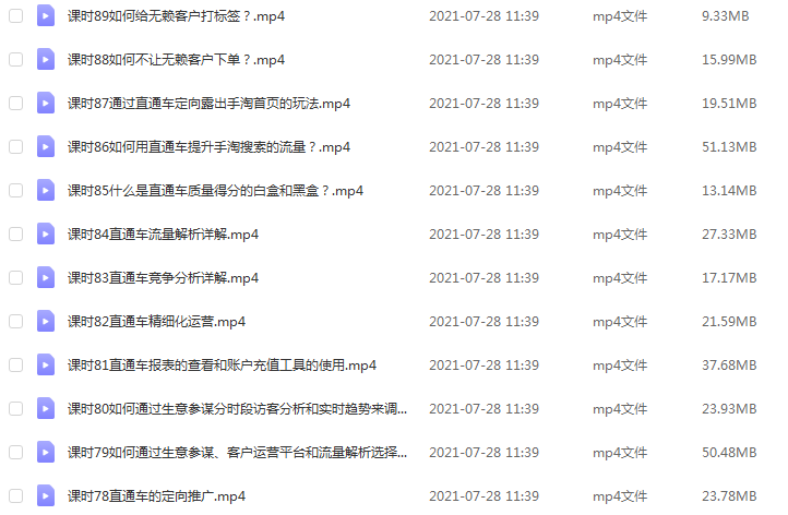 淘宝运营教学视频-淘宝开店从新手到大师教程,5.30G百度网盘资源打包下载
