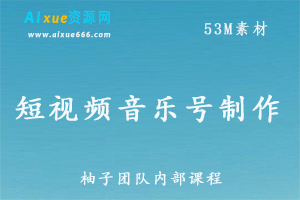 柚子团队内部课程：短视频音乐号制作,轻松日赚500+的赚钱项目百度网盘资源打包下载