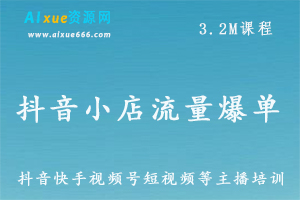 抖店最新玩法：抖音小店自然流量爆单实操教程,百度网盘资源打包下载