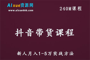 抖音带货教学课程新人月入1-5万实战方法教程,百度网盘资源打包下载