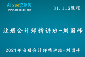 2021年注册会计师考证教学视频基础精讲班-刘国峰教程,31.11G百度网盘资源打包下载