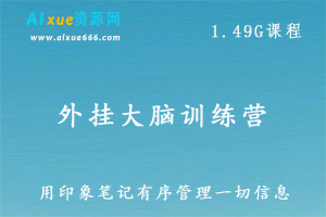外挂大脑训练营-用印象笔记有序管理一切信息记忆方法教程,百度网盘资源打包下载