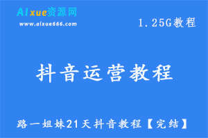 抖音短视频运营网课路一姐妹21天抖音教程 ，百度网盘资源打包下载