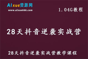 抖音运营教程28天逆袭实战营教学课程，1.04G资源百度网盘下载