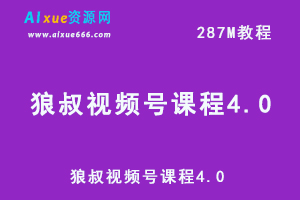 狼叔视频号课程4.0，教你怎样运营短视频获取流量教学课程