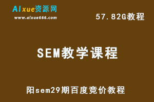 阳sem29期百度竞价教程培训学院视频课程（价值4588元），57.82G学习资料百度网盘打包下载