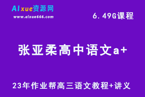 2023张亚柔高中语文a+教程-高三语文一轮复习视频教程+讲义（暑假班）