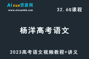 高中语文教程2023杨洋高考语文视频教程+讲义