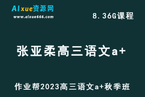 2023张亚柔高三语文a+秋季班视频教程+讲义