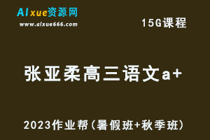 2023张亚柔高三语文a+一轮复习视频教程+讲义（暑假班+秋季班）