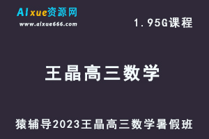 高中数学网课教程猿辅导2023王晶高三数学视频教程暑假班