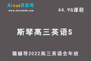 高中英语网课教程猿辅导2022斯琴高三英语S班高考复习视频教程+讲义全年班（暑假班+秋季班+寒假班+春季班）