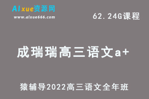 高中语文网课教程猿辅导2022原凯敏/成瑞瑞高三语文a+班高考复习视频教程+讲义全年班（暑假班+秋季班+寒假班+春季班）