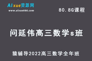 高中数学网课教程猿辅导2022问延伟高三数学s班高考复习视频教程+讲义全年班（暑假班+秋季班+寒假班*春季班）