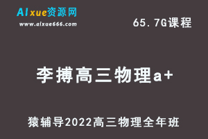 高中物理网课教程猿辅导2022李搏高三物理a+班高考一轮复习视频教程+讲义全年班（暑假班+秋季班+寒假班+春季班）