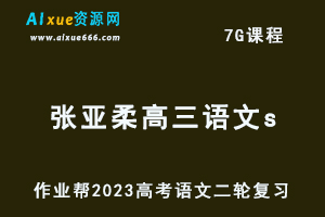 23年高中语文网课2023张亚柔高三语文s高考二轮复习视频教程+课堂笔记寒假班
