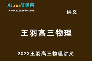 2023王羽高三物理一轮力学讲义176页