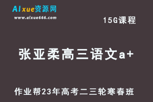 2023张亚柔高三语文a+（寒假班+春季班）23年高考语文二三轮复习视频教程+课堂笔记