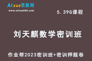 2023刘天麒高三数学密训班视频教程+高考密训卷