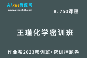 2023王瑾高三化学密训班视频教程+高考密训卷