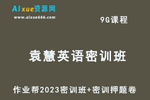 2023袁慧高三英语密训班视频教程+高考密训卷