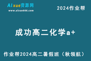 2024成功高二化学a+尖端暑假班课程（秋领航）+讲义