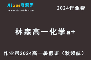 2024林森高一化学a+班暑假班课程