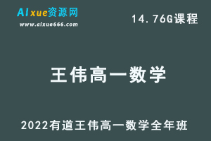 2022有道王伟高一数学视频教程+讲义全年班（暑假+秋季+寒假+春季）