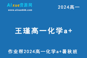 王瑾高中化学网课2024王瑾高一化学a+班教程(暑假班+秋季班）