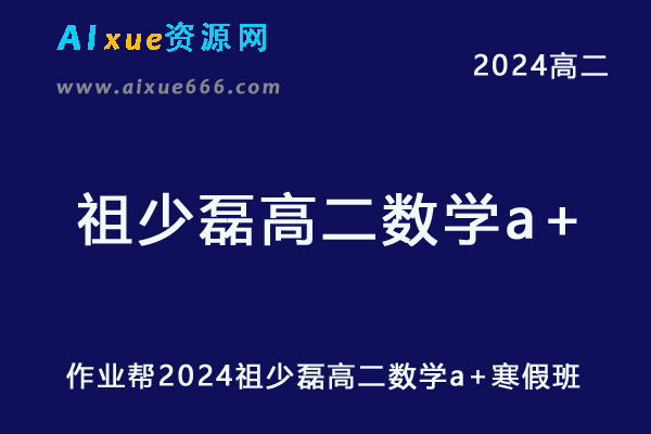 祖少磊高中数学网课2024祖少磊高二数学a+教程寒假班