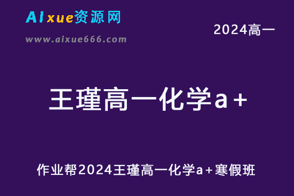 2024王瑾高一化学a+寒假班网课教程