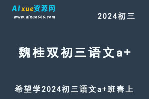 希望学2024魏桂双初三语文培训班（春上·全国版·A+）