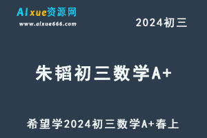 希望学2024朱韬初三数学培训班（春上+春下·人教版·A+）
