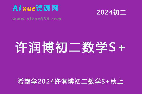 希望学2024许润博初二数学S+视频教程+讲义秋上+春下