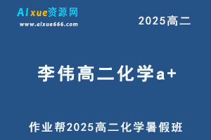 2025李伟高二化学a+暑假班网课教程