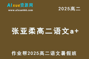 2025张亚柔高二语文a+暑假班网课教程
