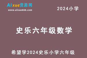 希望学2024史乐小学六年级数学视频教程+讲义