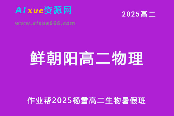 2025鲜朝阳高二物理暑假班视频教程+课堂笔记