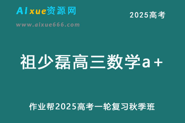 2025祖少磊高三数学a+一轮复习秋季班网课教程