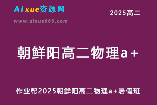 2025朝鲜阳高二物理a+上学期暑假班