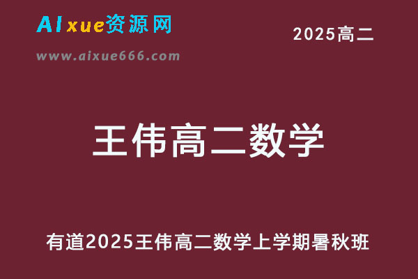 有道2025王伟高二数学上学期网课教程暑假班+秋季班