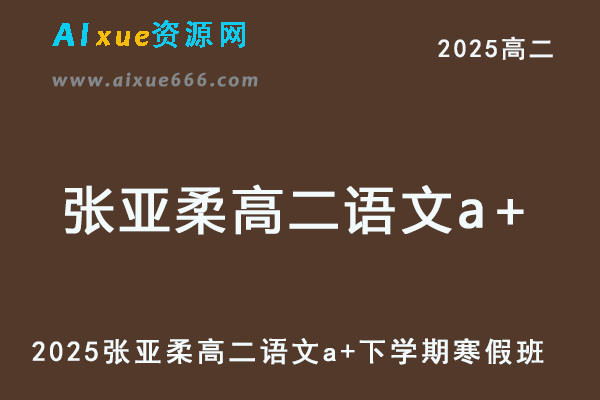 2025张亚柔高二语文a+下学期寒假班