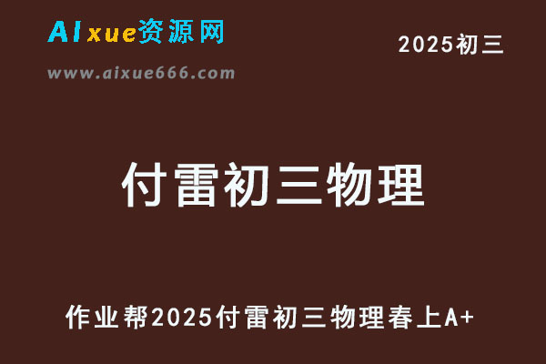 2025付雷初三物理下学期a+班春上