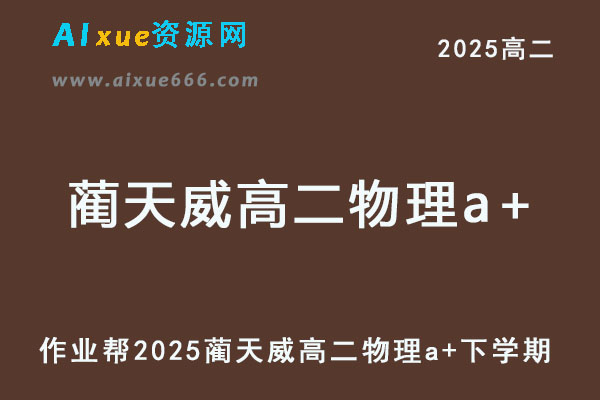 2025蔺天威高二物理a+网课教程下学期寒春班