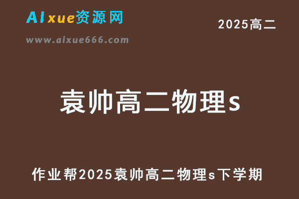 2025袁帅高二物理s网课教程下学期寒春班